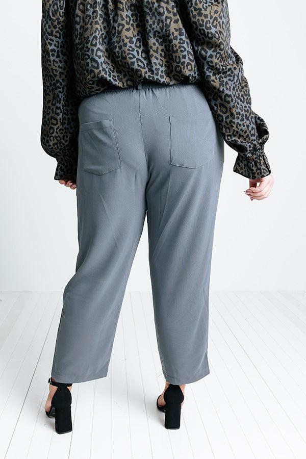 Impressions The Lari High Waist Trousers In Charcoal Curves