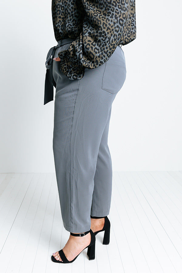 Impressions The Lari High Waist Trousers In Charcoal Curves