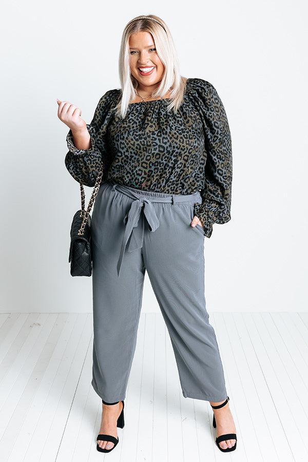 Impressions The Lari High Waist Trousers In Charcoal Curves