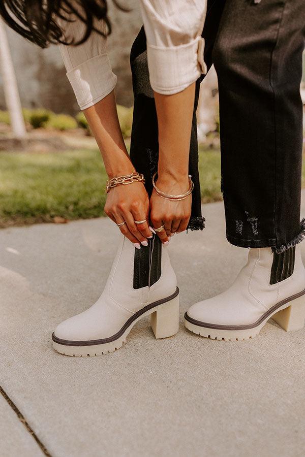 Impressions The Lennora Faux Leather Bootie In 2-Tone Black