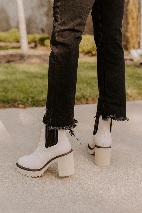 Impressions The Lennora Faux Leather Bootie In 2-Tone Black