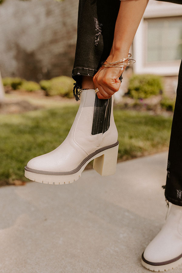 Impressions The Lennora Faux Leather Bootie In 2-Tone Black