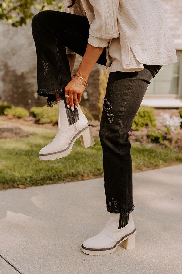Impressions The Lennora Faux Leather Bootie In 2-Tone Black