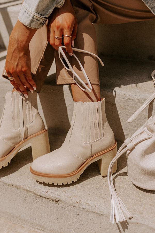 Impressions The Lennora Faux Leather Bootie In Light Beige