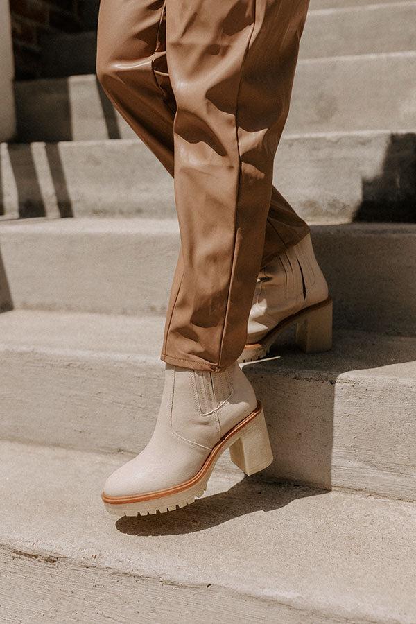 Impressions The Lennora Faux Leather Bootie In Light Beige