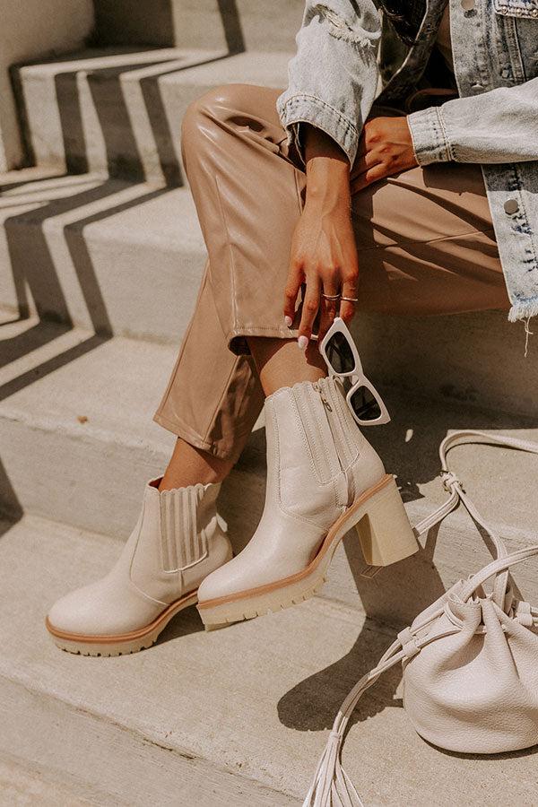 Impressions The Lennora Faux Leather Bootie In Light Beige