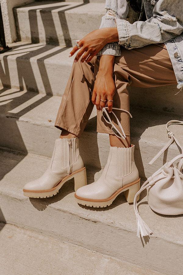 Impressions The Lennora Faux Leather Bootie In Light Beige