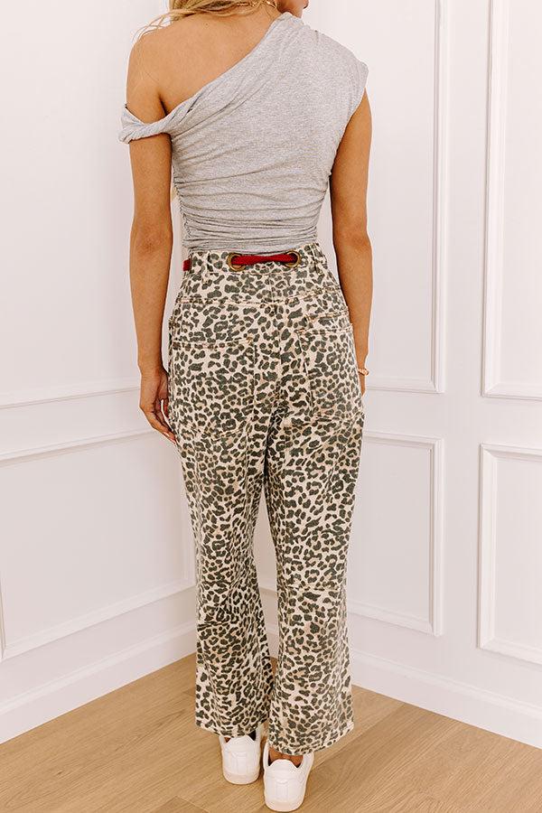 Impressions The Lenny Midrise Wide Leg Leopard Pants