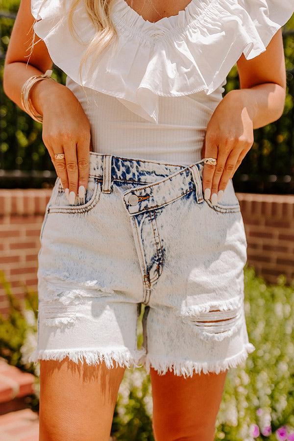 Impressions The Lenora High Waist Distressed Shorts