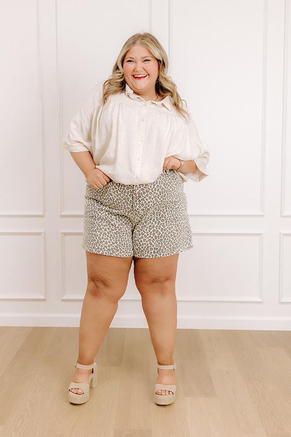 Impressions The Libby High Waist Leopard Shorts Curves