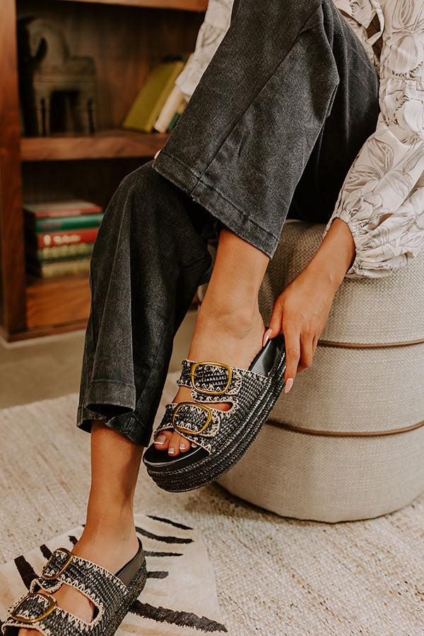 Impressions The Livy Woven Platform Sandal In Black