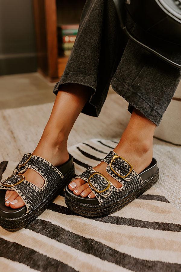 Impressions The Livy Woven Platform Sandal In Black