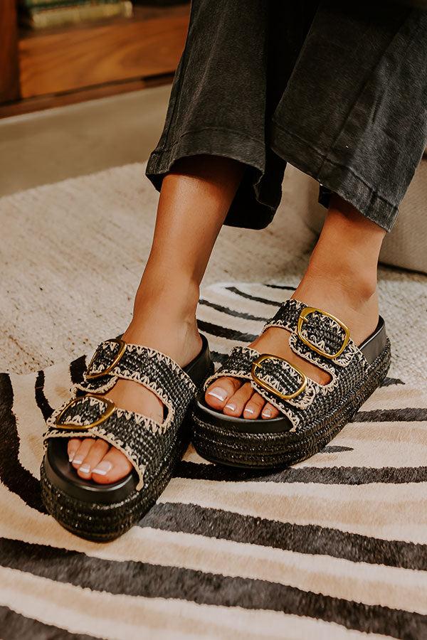 Impressions The Livy Woven Platform Sandal in Black