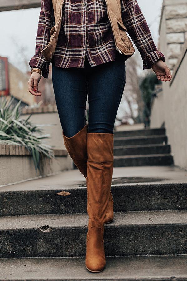 Impressions The London Faux Suede Over The Knee Boot In Copper