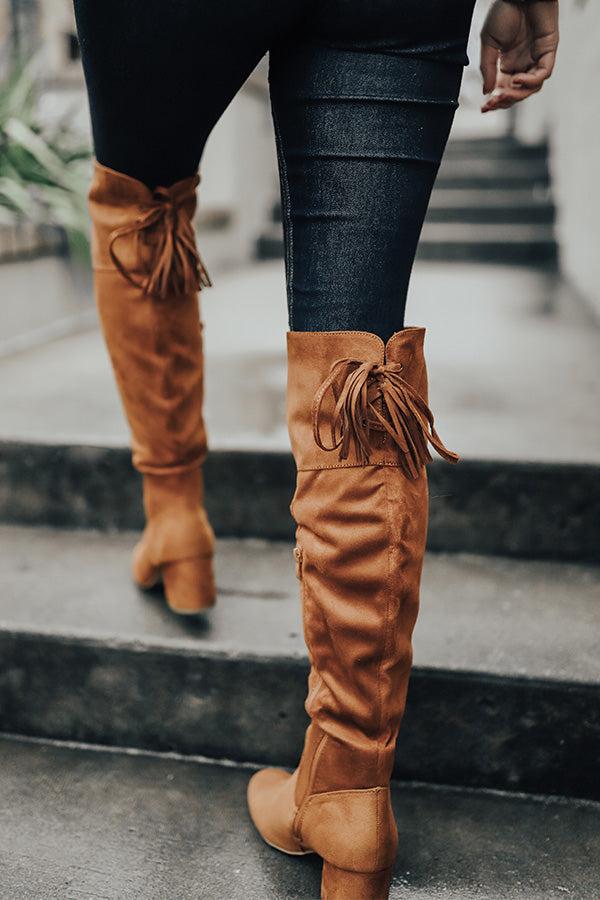 Impressions The London Faux Suede Over The Knee Boot In Copper
