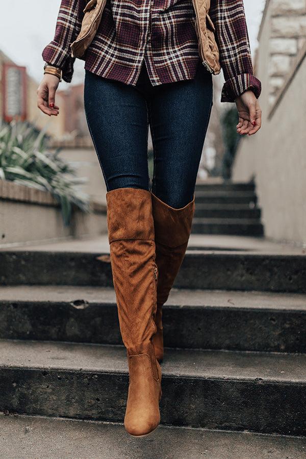 Impressions The London Faux Suede Over The Knee Boot in Copper