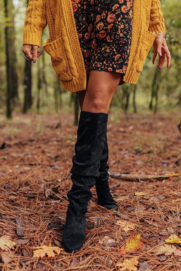 Impressions The Lonnie Thigh High Faux Suede Boot In Black