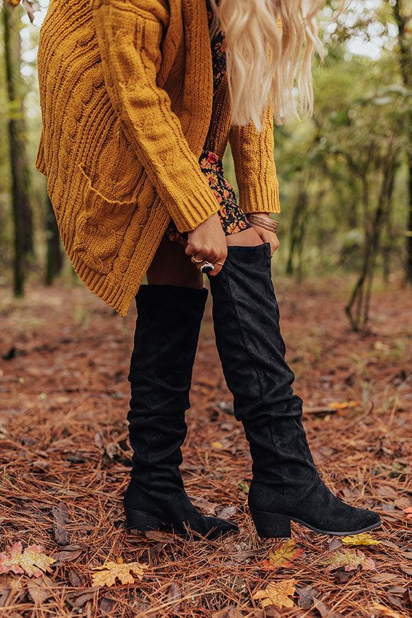 Impressions The Lonnie Thigh High Faux Suede Boot In Black