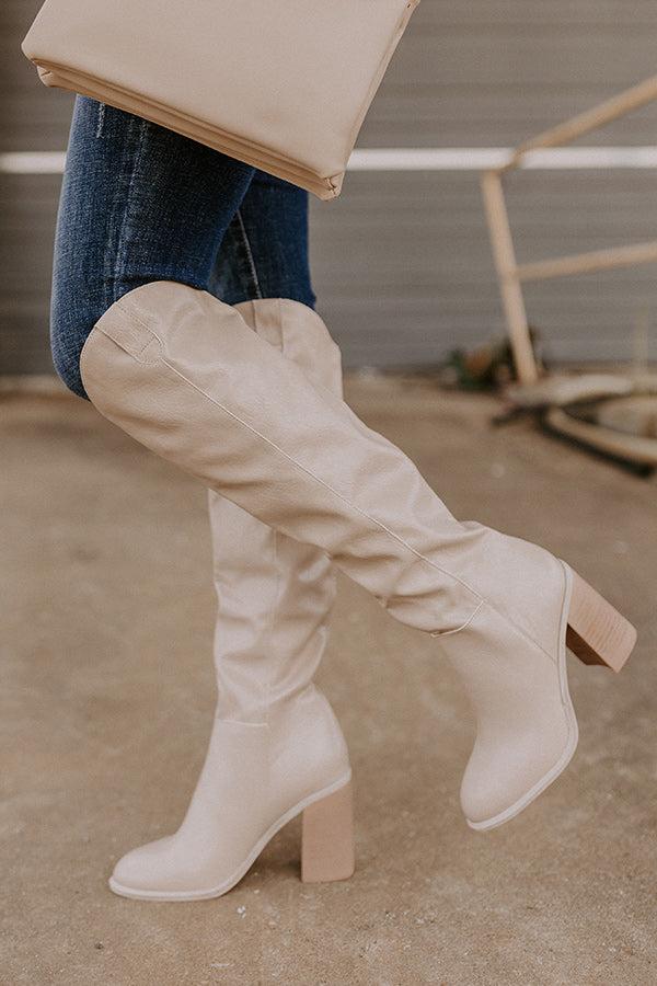 Impressions The Lucas Faux Leather Knee High Boot In Birch