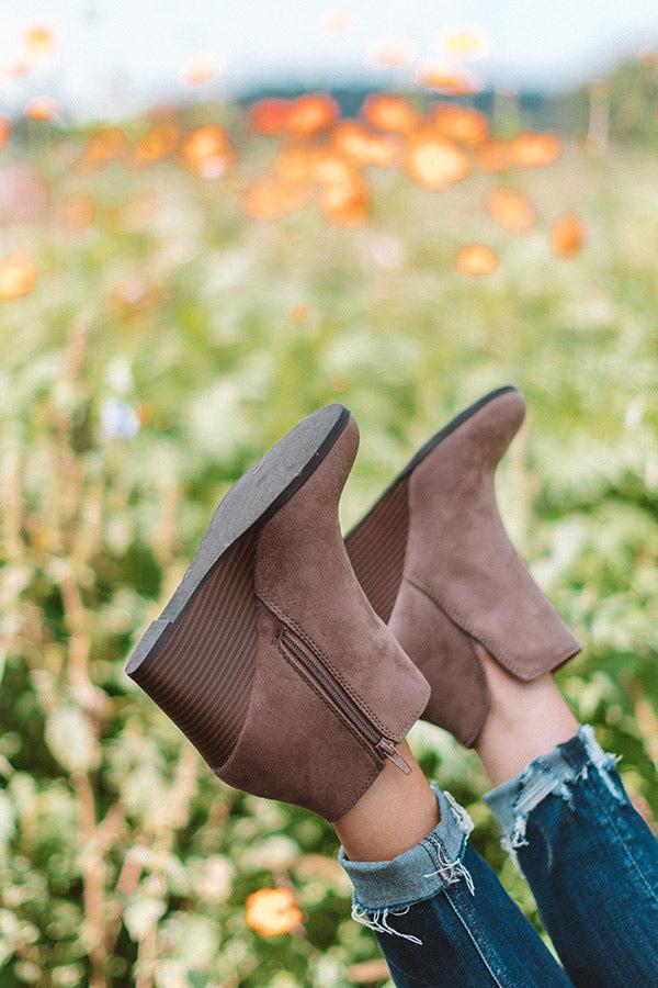 Impressions The Macon Faux Suede Bootie In Dark Taupe
