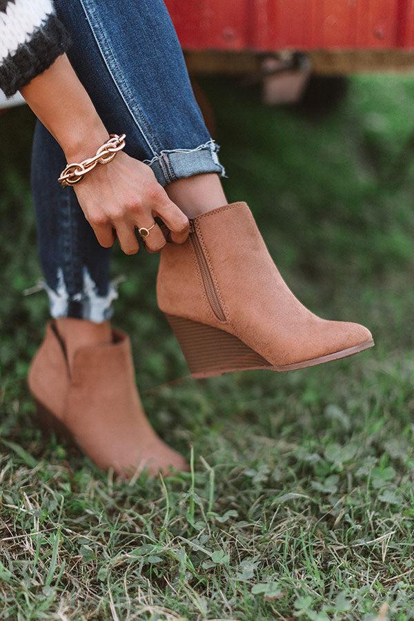 Impressions The Macon Faux Suede Bootie In Iced Mocha