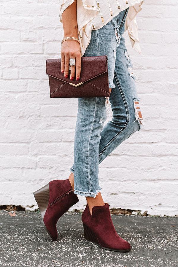Impressions The Macon Faux Suede Bootie In Windsor Wine