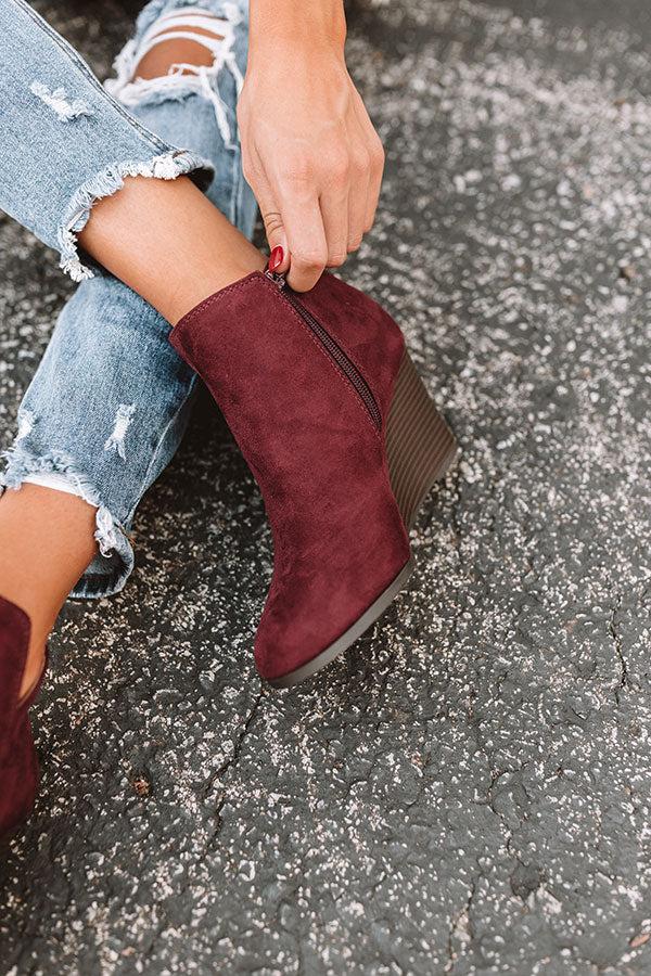 Impressions The Macon Faux Suede Bootie In Windsor Wine
