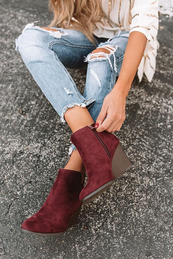 Impressions The Macon Faux Suede Bootie In Windsor Wine