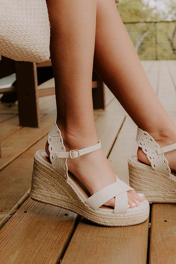 Impressions The Madeline Espadrille Wedge In Oatmeal