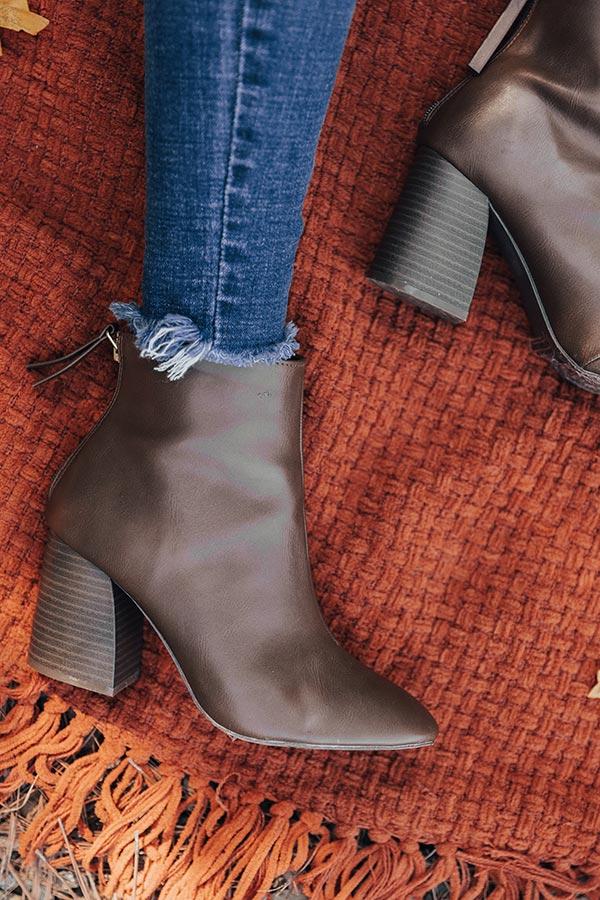 Impressions The Madeline Faux Leather Bootie In Brown