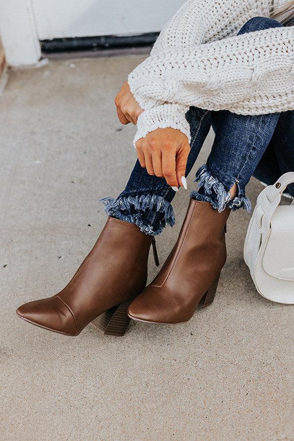 Impressions The Madeline Faux Leather Bootie In Brown