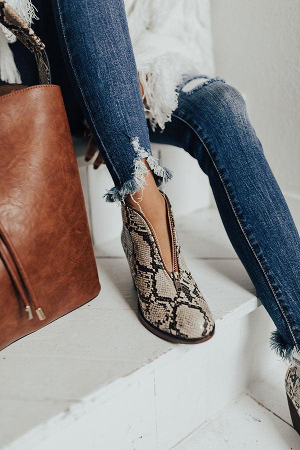 Impressions The Mallory Faux Leather Snake Print Bootie