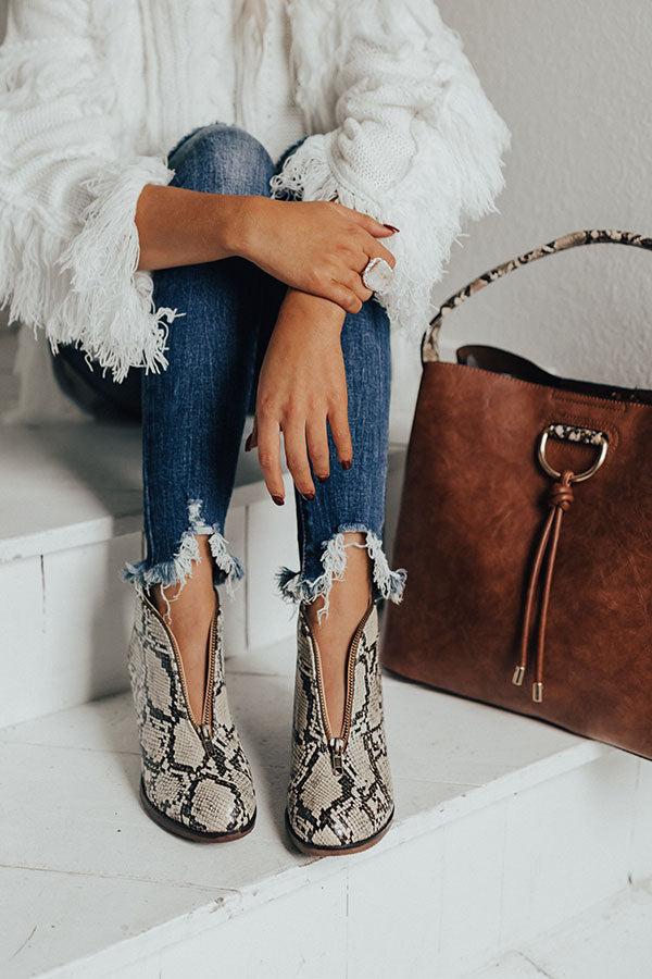 Impressions The Mallory Faux Leather Snake Print Bootie