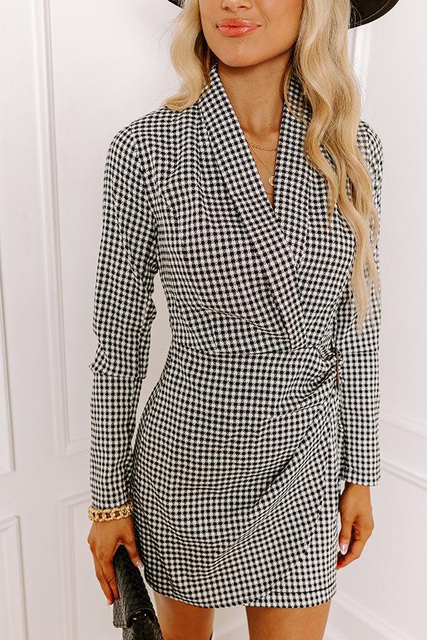 Impressions The Manhattan Houndstooth Dress In White