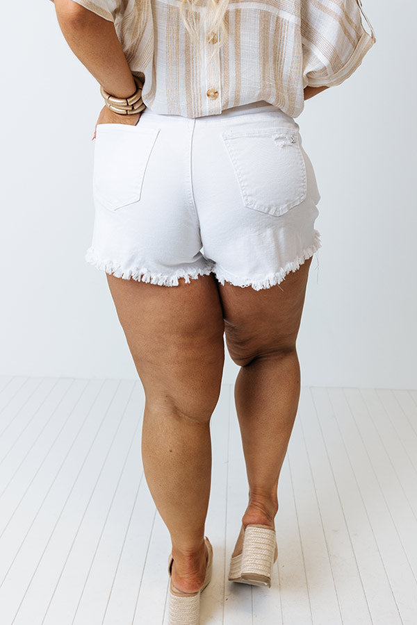 Impressions The Mardi High Waist Distressed Shorts Curves