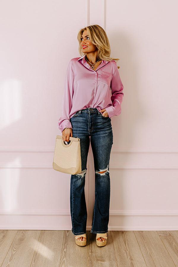 Impressions The Margot High Waist Distressed Flare In Dark Wash