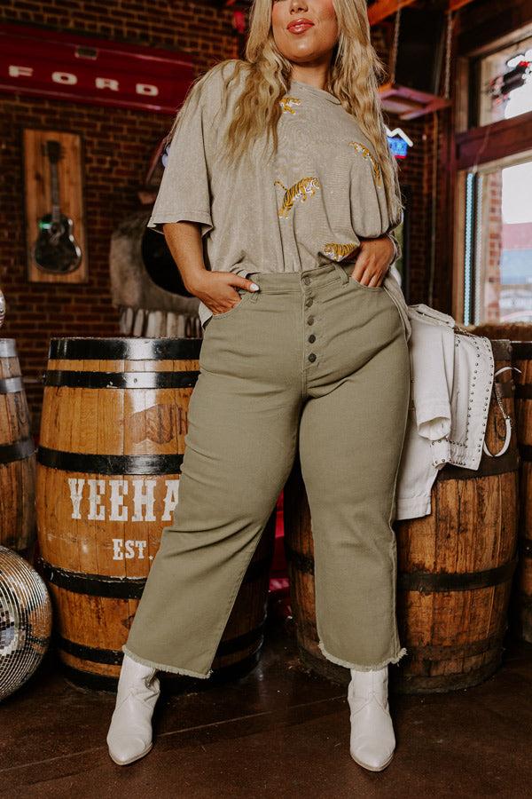 Impressions The McKenzie High Waist Jean In Sage Curves