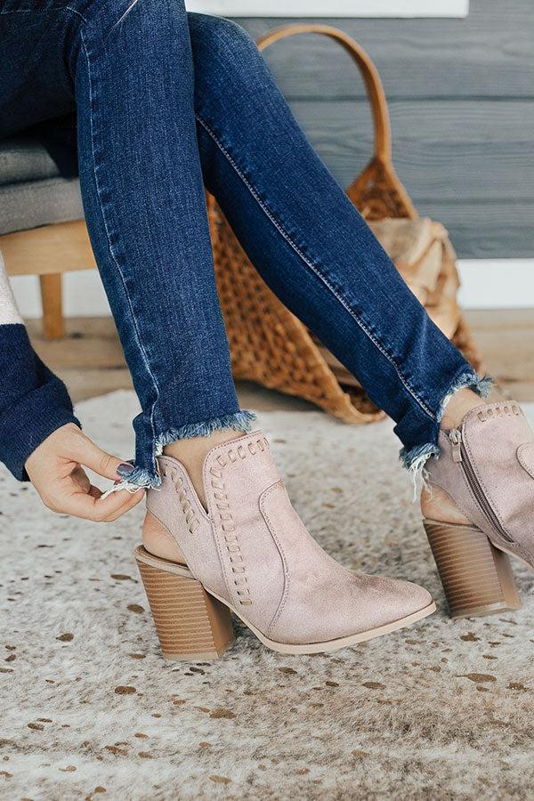 Impressions The McKinley Faux Suede Bootie in Warm Taupe