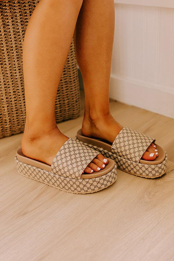 Impressions The Melanie Faux Leather Platform Sandal In Tan