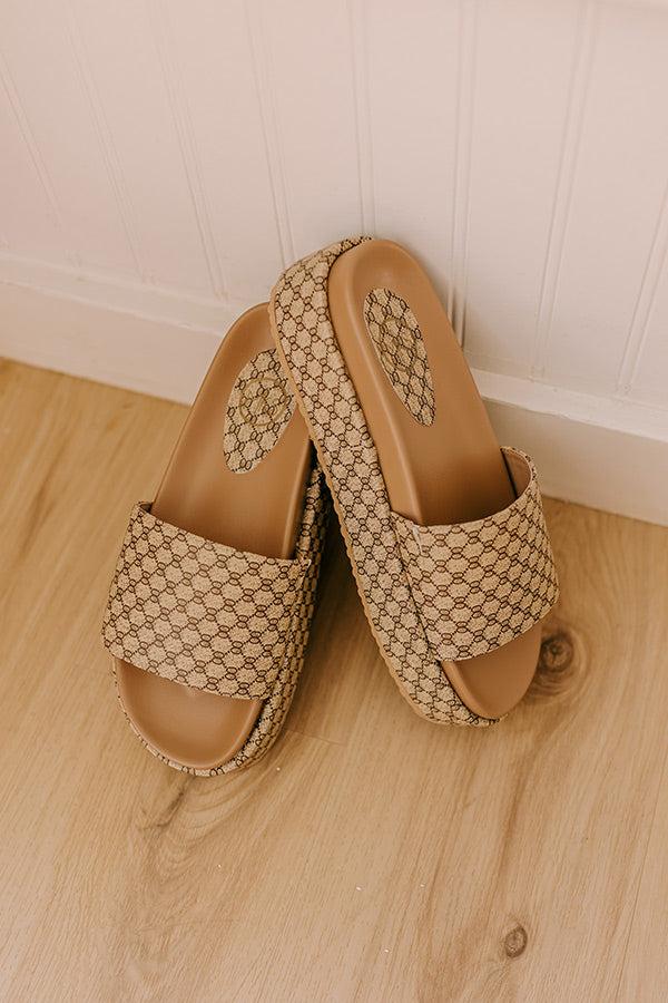 Impressions The Melanie Faux Leather Platform Sandal In Tan