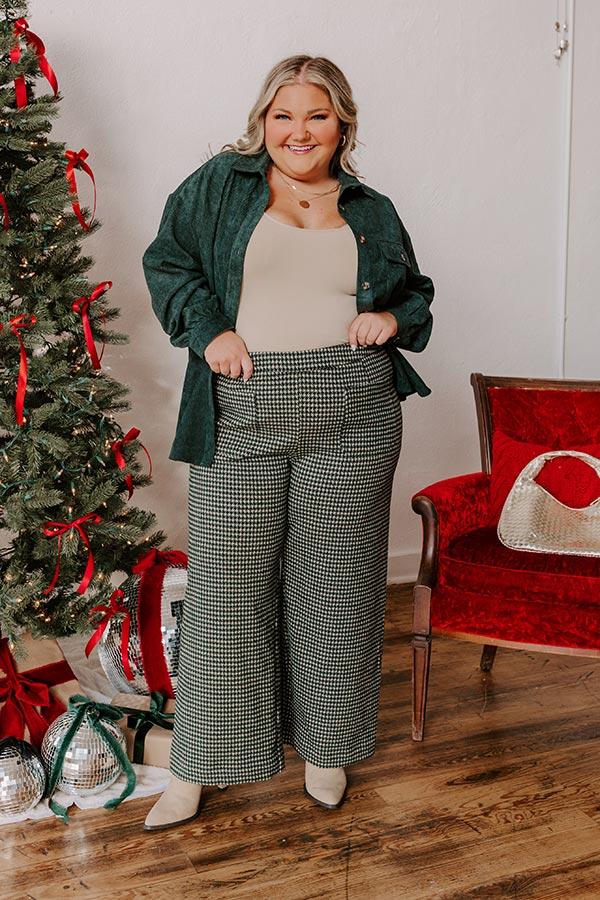 Impressions The Mila High Waist Houndstooth Pants Curves