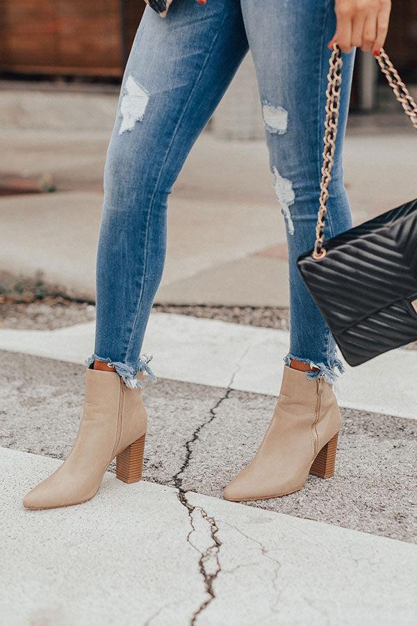 Impressions The Miller Faux Leather Bootie In Beige