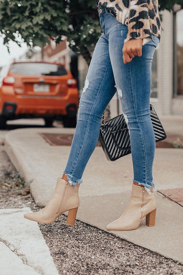 Impressions The Miller Faux Leather Bootie In Beige