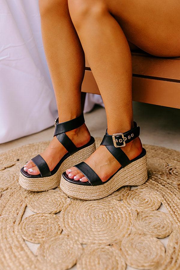 Impressions The Miranda Faux Leather Wedge in Black