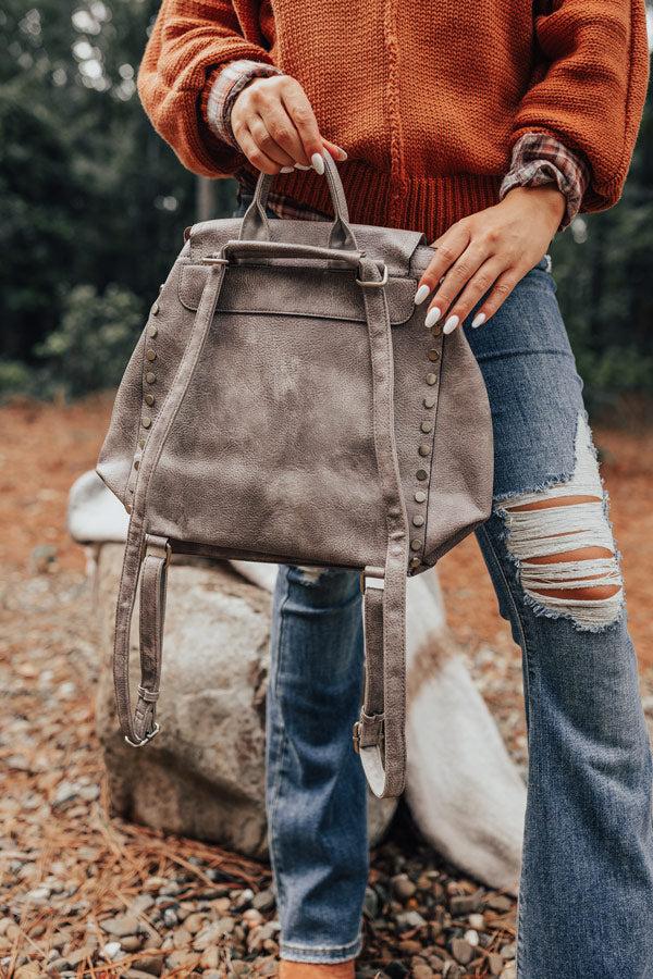 Impressions The Nabana Faux Leather Backpack In Grey