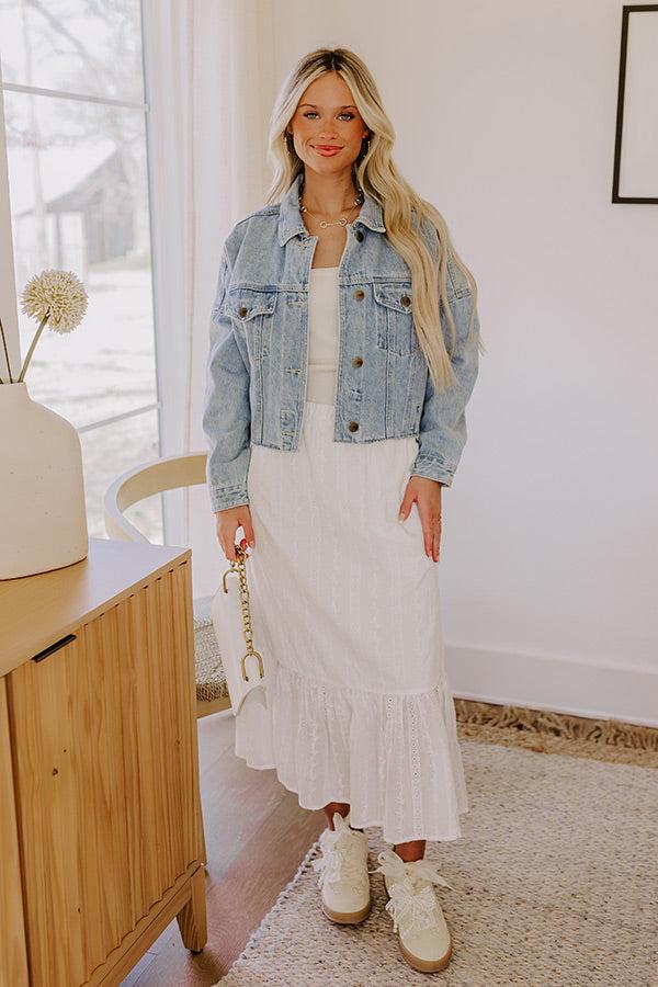 Impressions The Natalia High Waist Eyelet Midi Skirt