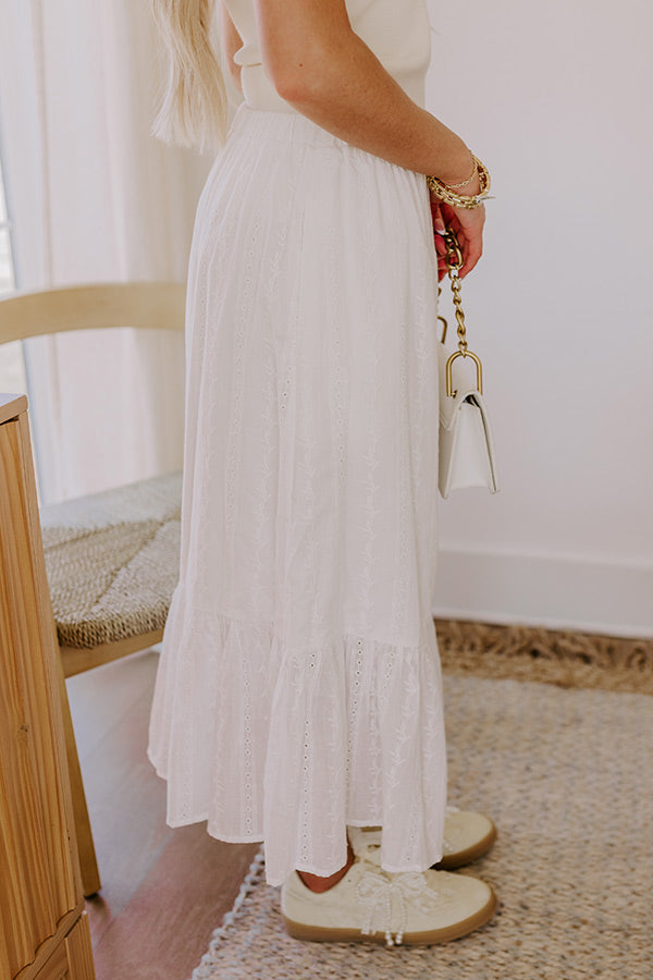 Impressions The Natalia High Waist Eyelet Midi Skirt