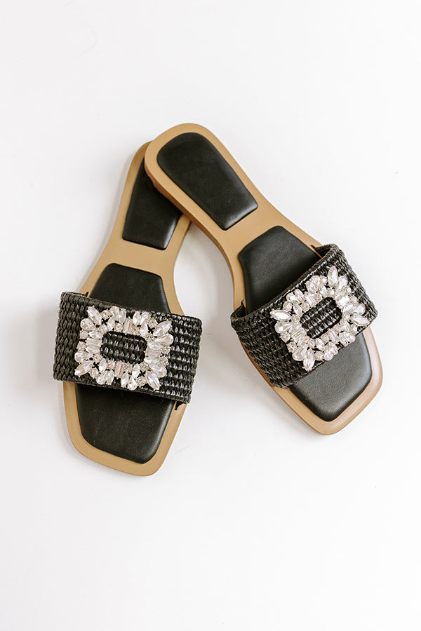 Impressions The Natalie Raffia Woven Sandal In Black