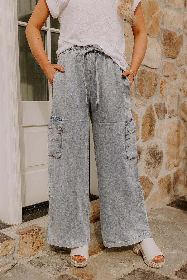 Impressions The Nova High Waist Chambray Cargo Pants