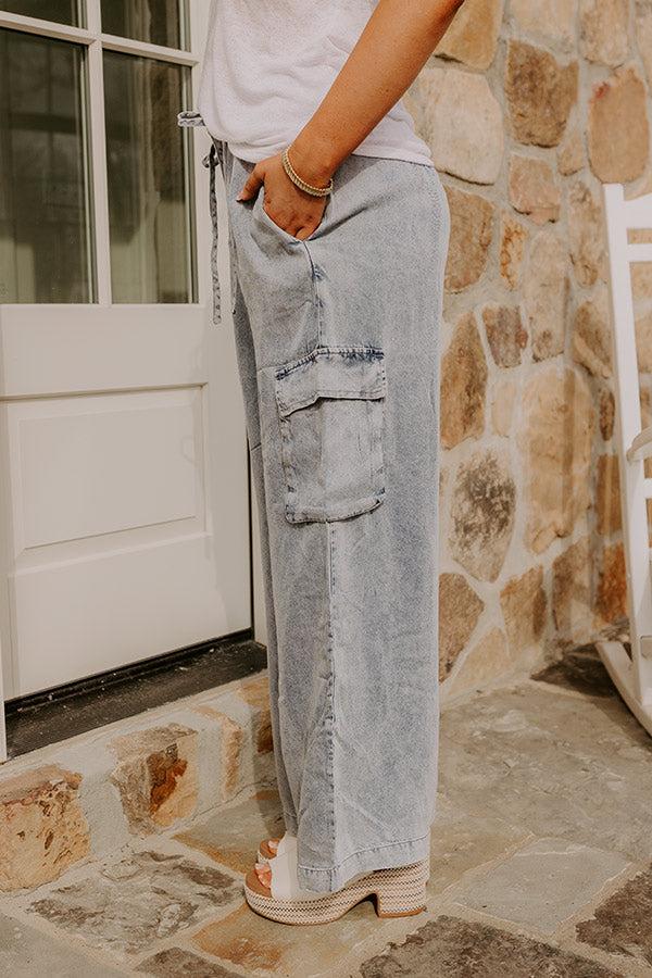 Impressions The Nova High Waist Chambray Cargo Pants